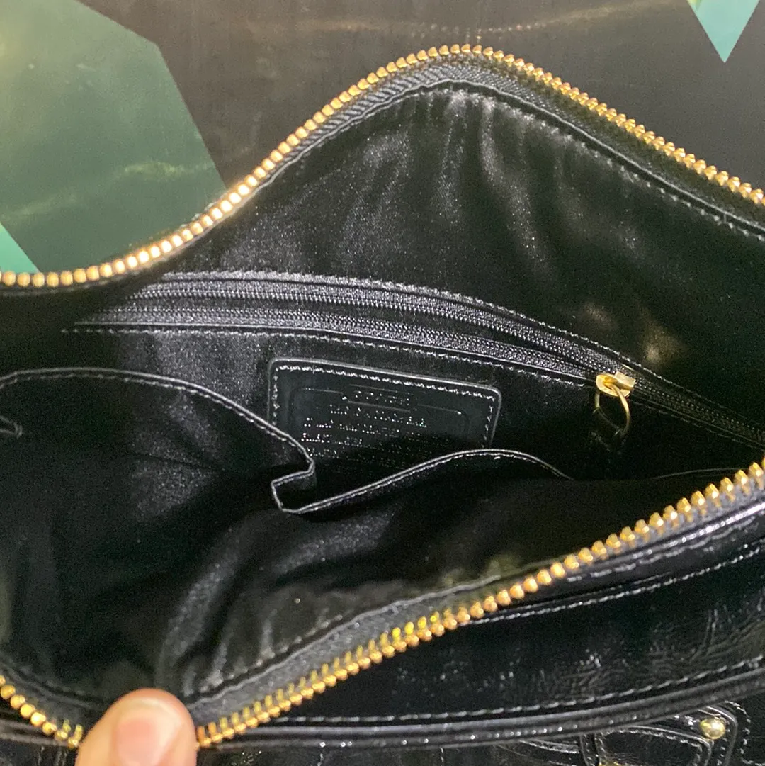 Coach Black Patent Leather Black Large Hobo Handbag