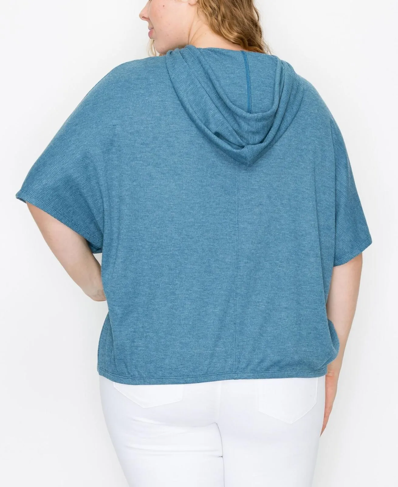Coin 1804 Womens Plus Size Thermal Batwing Pocket Hoodie 2090XAFC