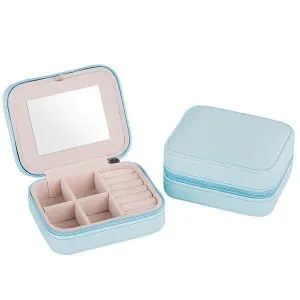Color: SKY BLUE - Cool Jewels A Palm Sized Compact Jewelry Box