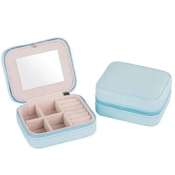 Color: SKY BLUE - Cool Jewels A Palm Sized Compact Jewelry Box