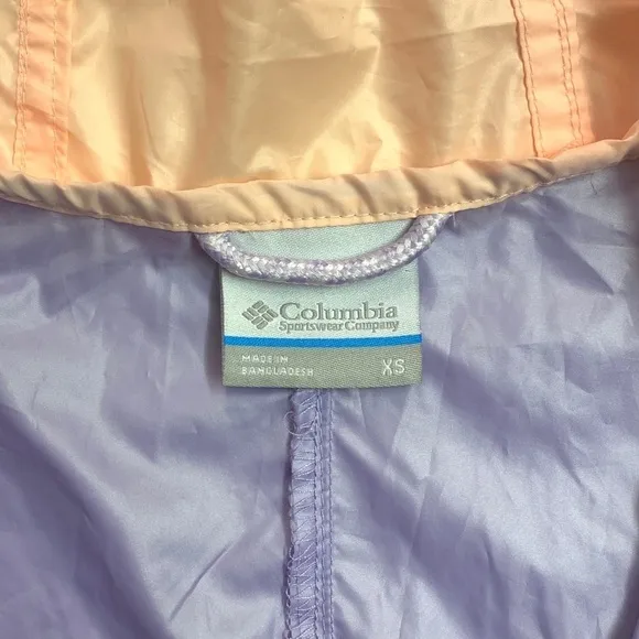 COLUMBIA Women’s Flash Challenger Cropped Jacket Windbreaker XS Peach