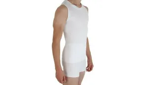 Comfizz Mens Ostomy/Hernia/Post Op Support Vest Light Support Black/White