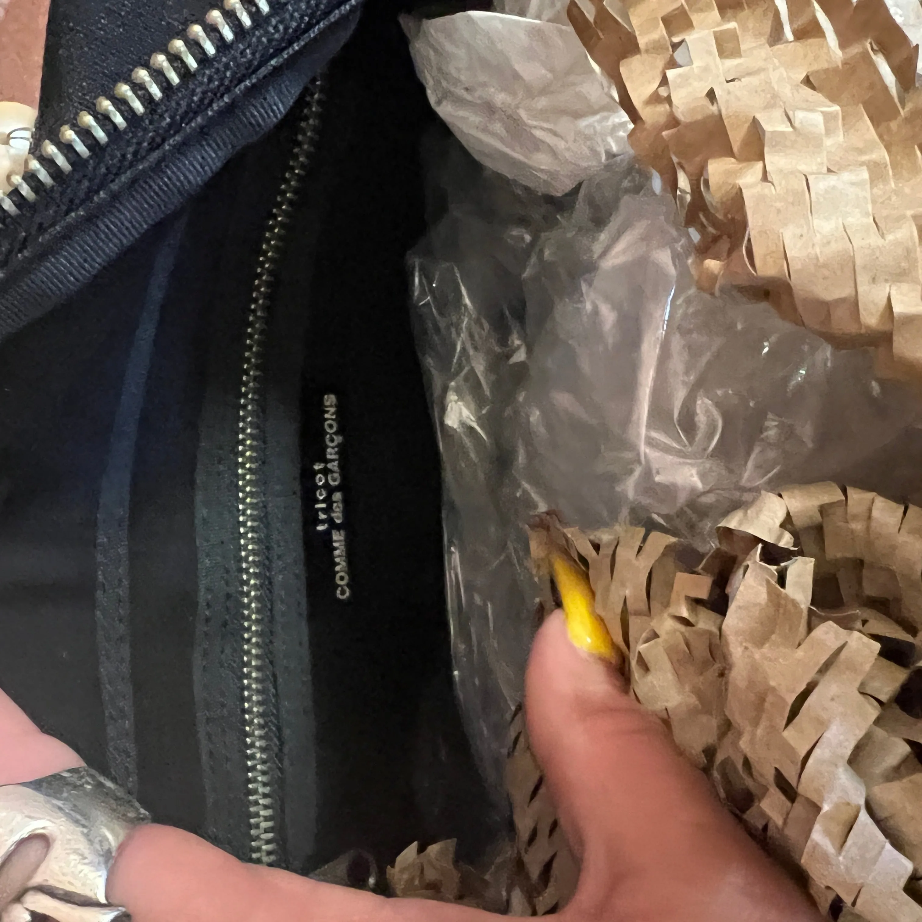 COMME DES GARCONS 1990s pearl handle handbag