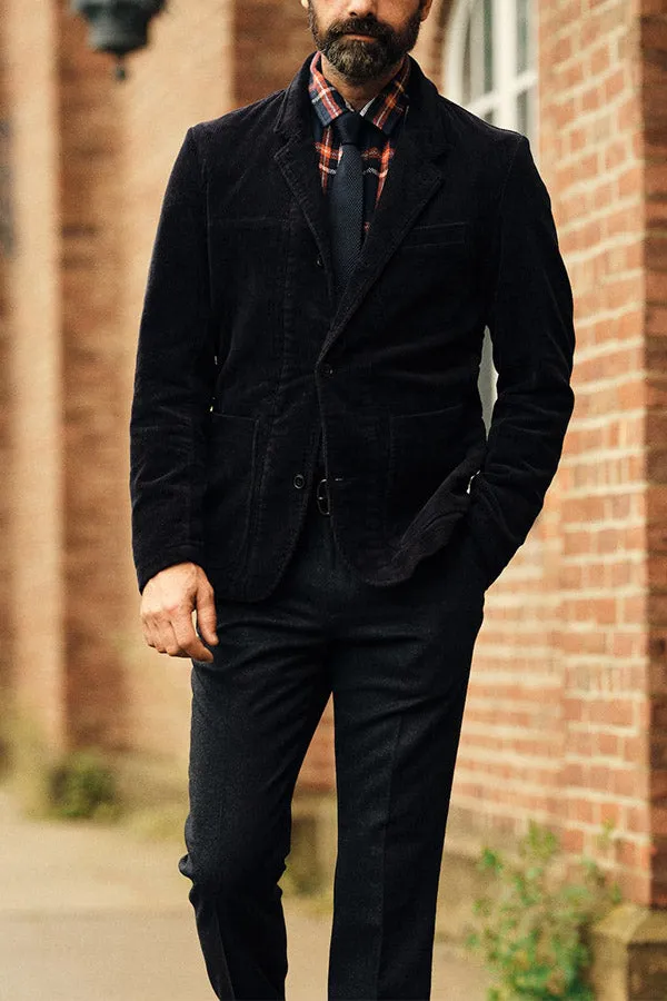 corduroy buttoned slim jacket