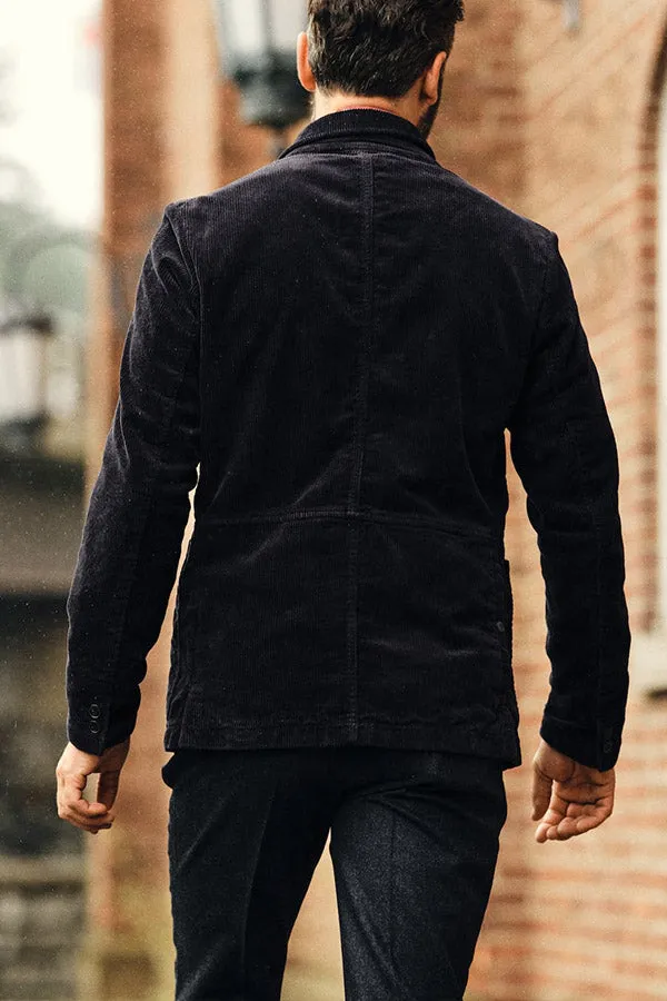corduroy buttoned slim jacket