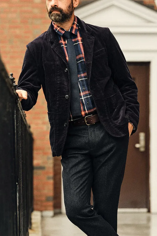 corduroy buttoned slim jacket