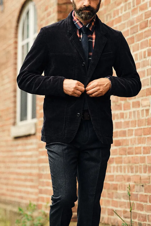corduroy buttoned slim jacket