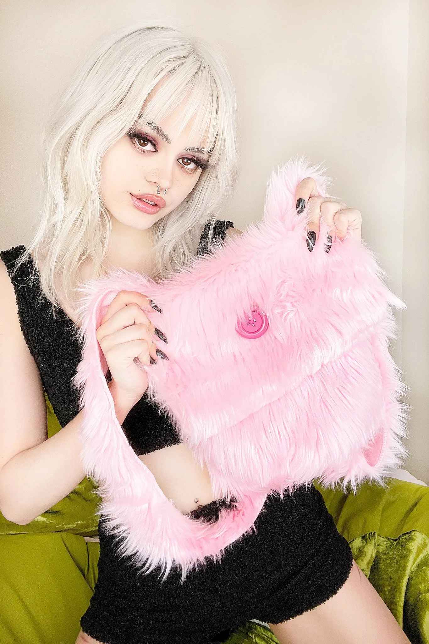Cotton Candy Fur Backpack