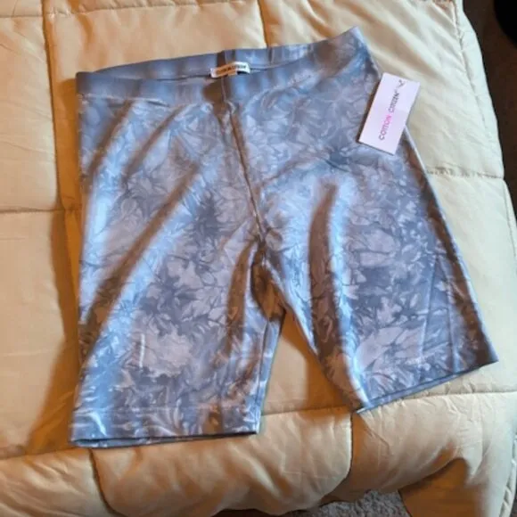 Cotton Citizen Milan Biker Aqua Cyrstal Blue Tie Dye Cycle Shorts