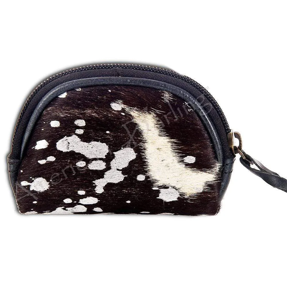 Cowhide Coin Purse - Black Acid