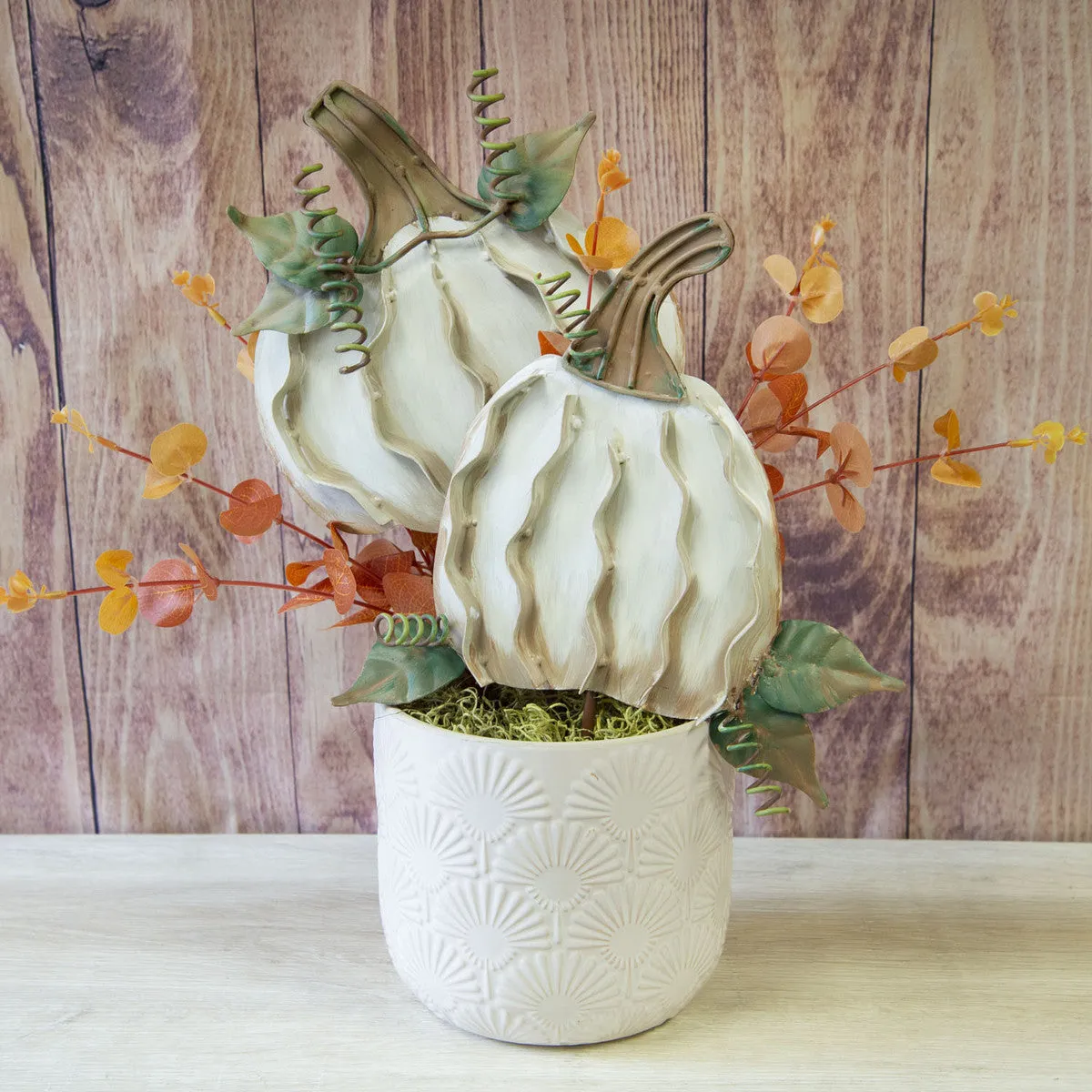 Cream Mini Pumpkin Stake