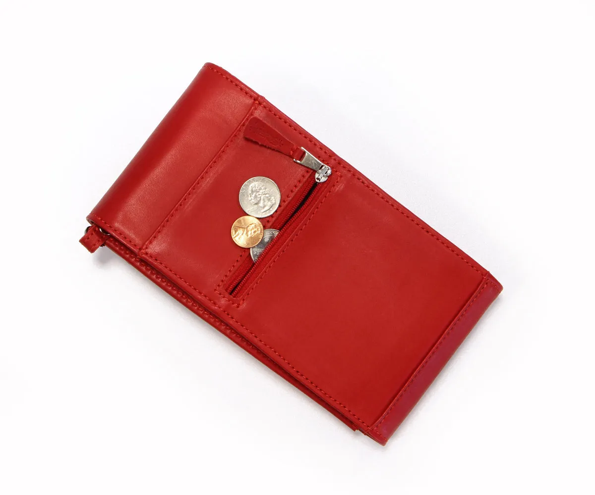Criss-Cross Genuine Leather Lipstick Red Crossbody Handbag