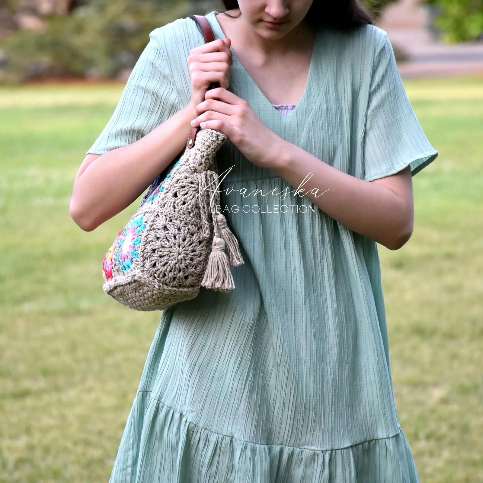 Crochet Granny Square Handbag Purse | DOROTHY