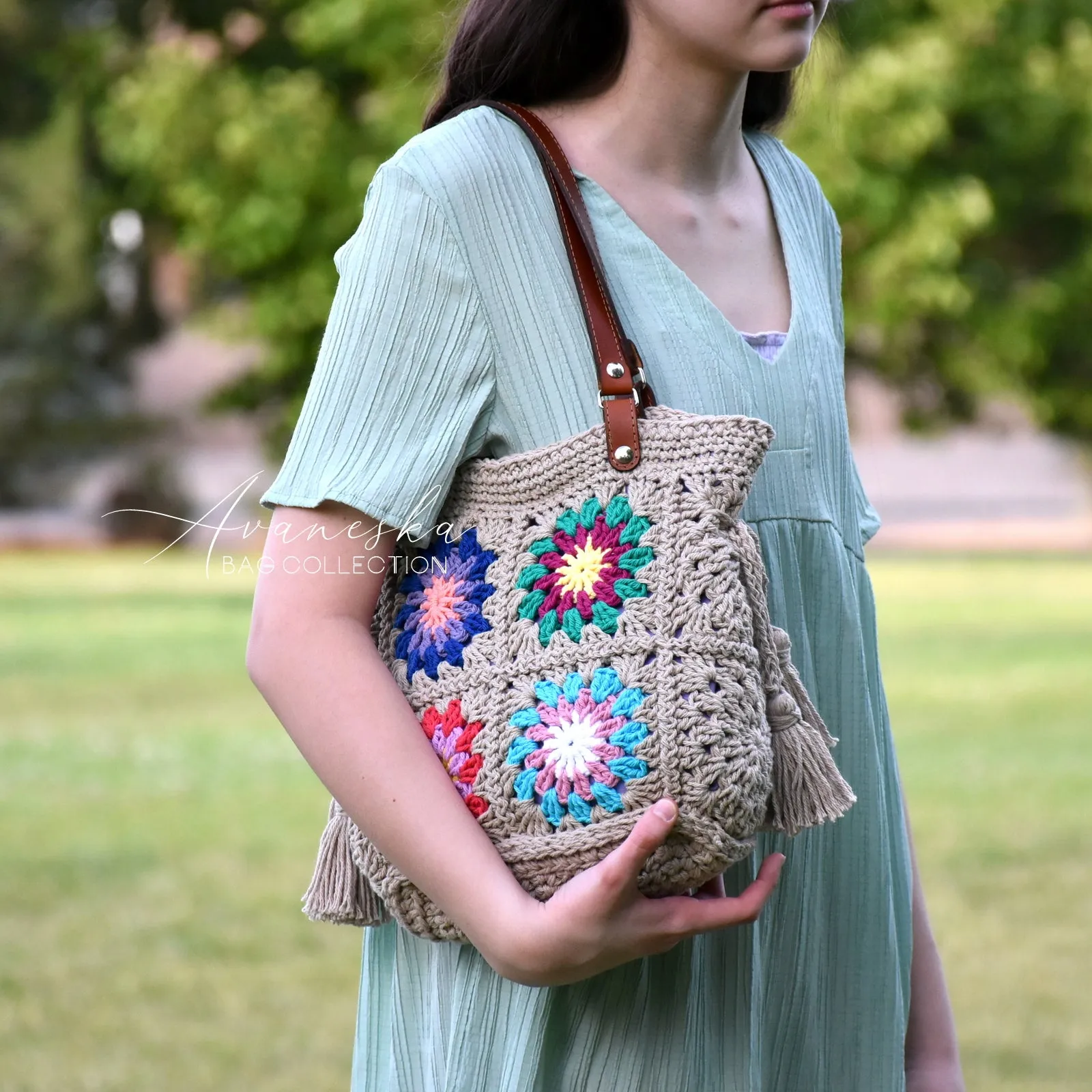 Crochet Granny Square Handbag Purse | DOROTHY