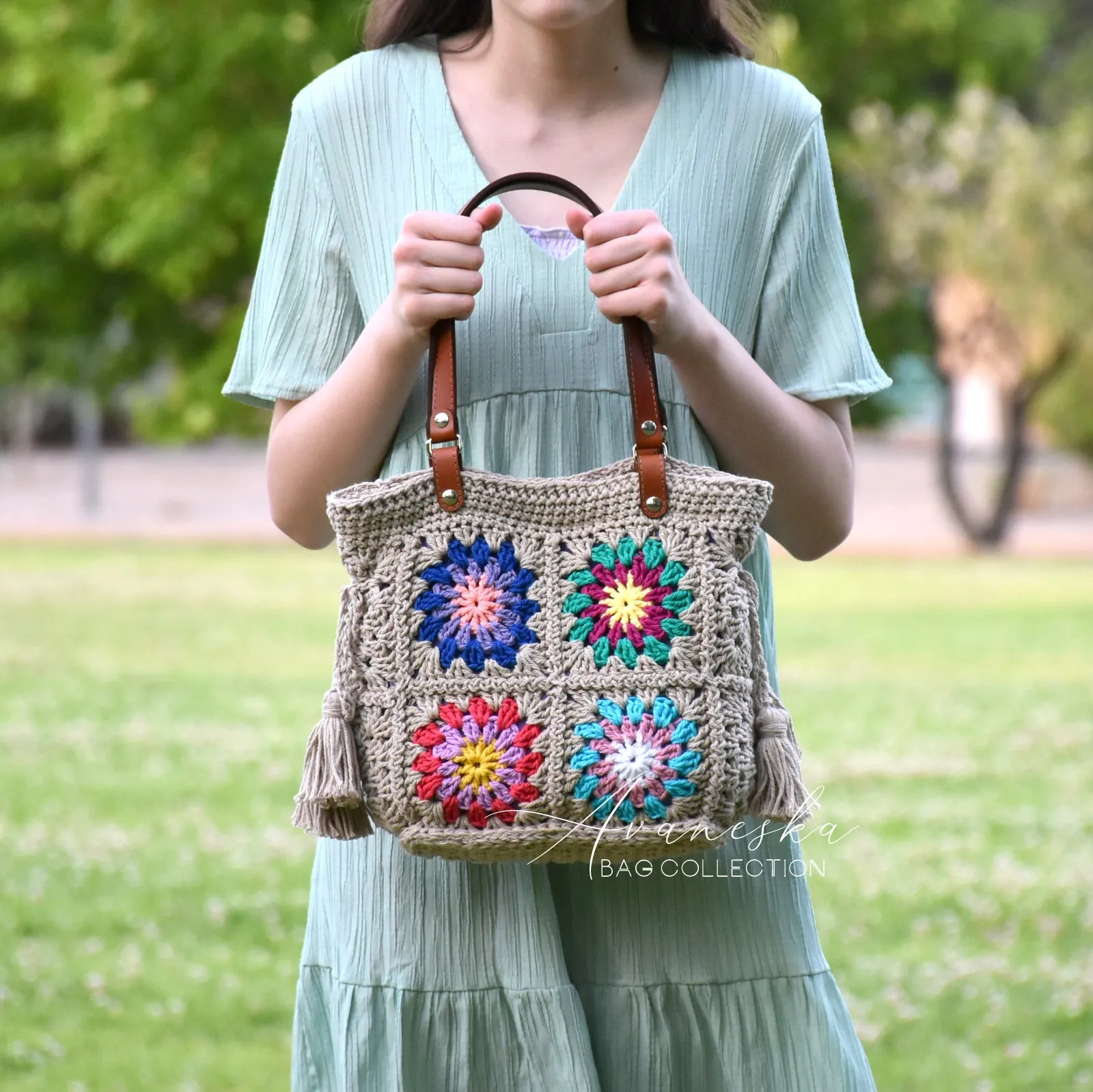 Crochet Granny Square Handbag Purse | DOROTHY
