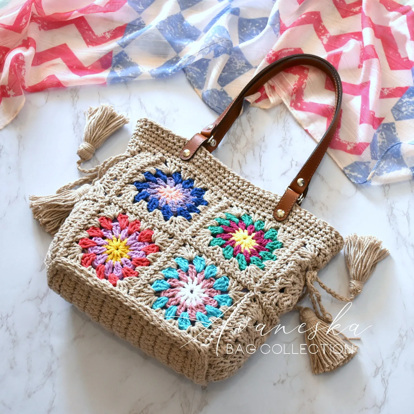 Crochet Granny Square Handbag Purse | DOROTHY