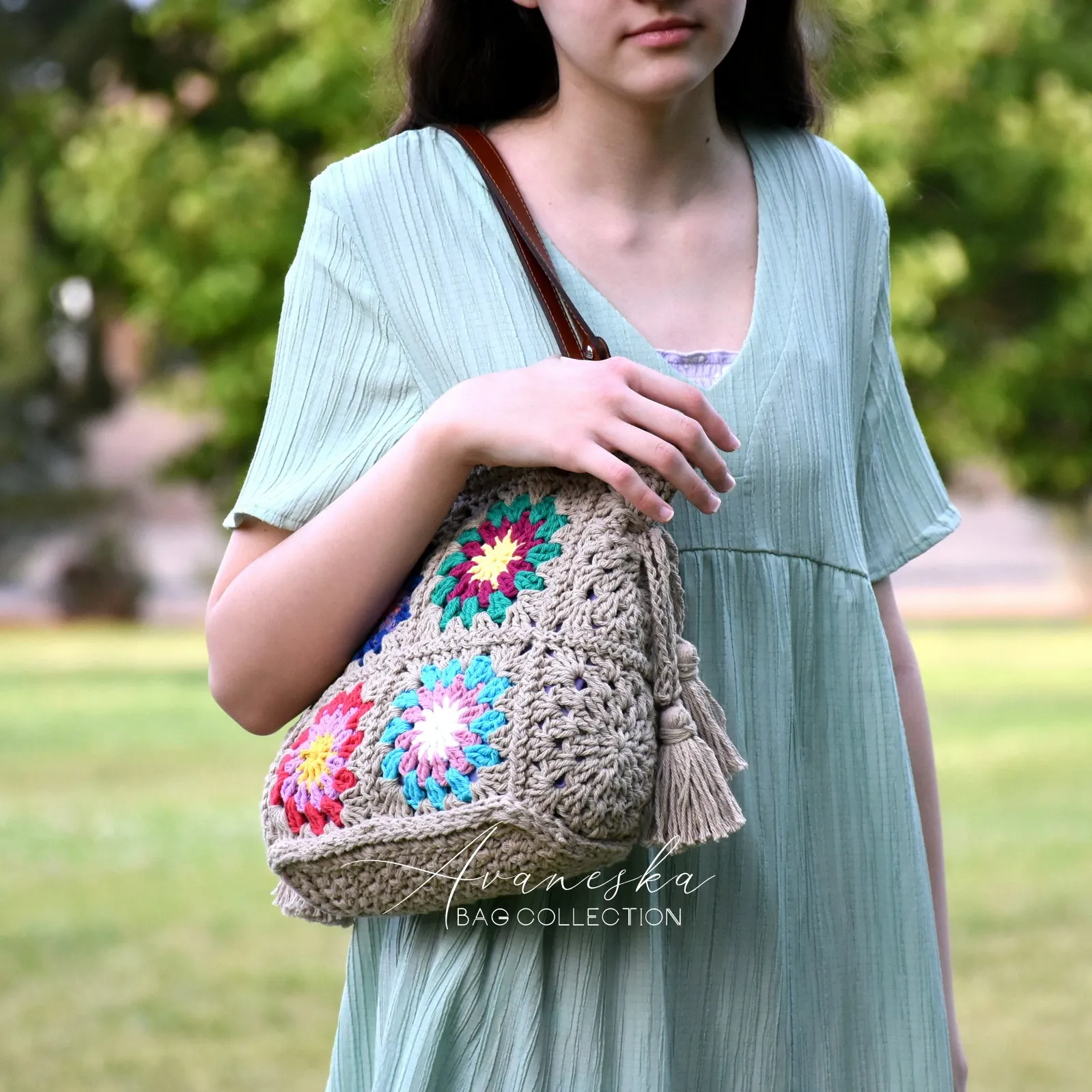 Crochet Granny Square Handbag Purse | DOROTHY