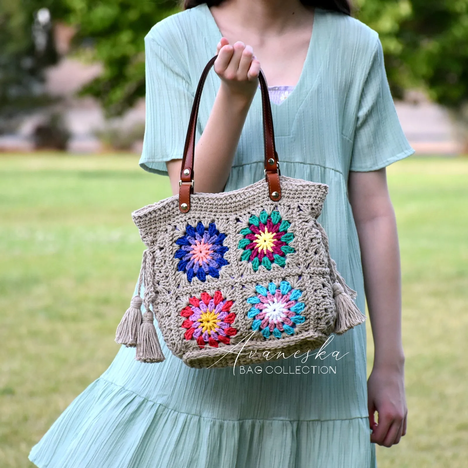 Crochet Granny Square Handbag Purse | DOROTHY