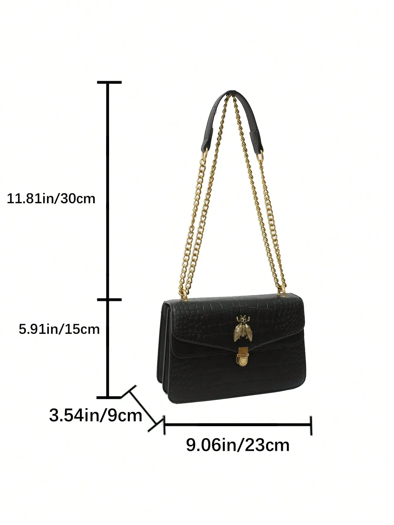 Crocodile Patterned Luxurious Shoulder Crossbody Bag