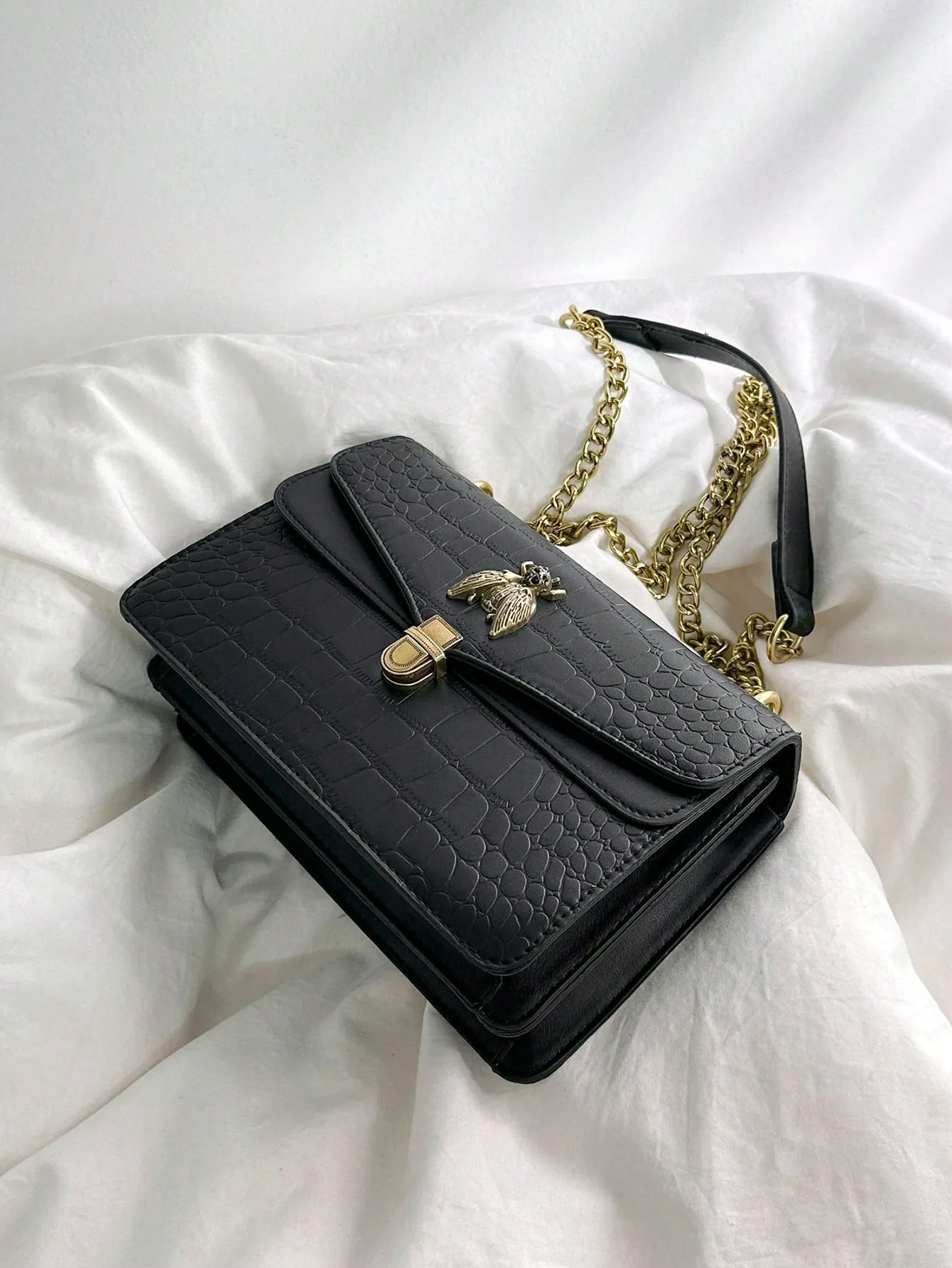 Crocodile Patterned Luxurious Shoulder Crossbody Bag