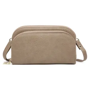Crossbody Belt Bag Fanny Pack - Vegan Leather - Khaki