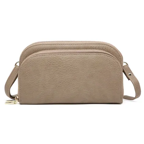 Crossbody Belt Bag Fanny Pack - Vegan Leather - Khaki