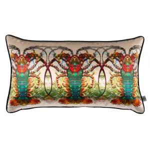 crustacean row velvet cushion
