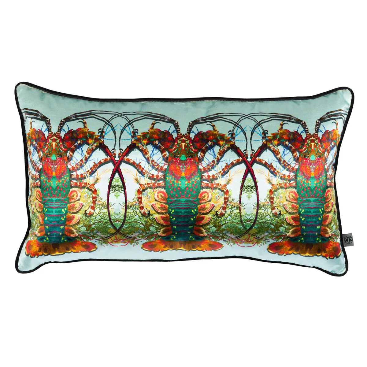 crustacean row velvet cushion