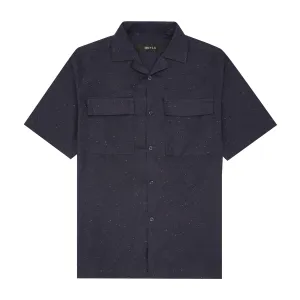CUBAN SHIRT IN NAVY SPECKLE