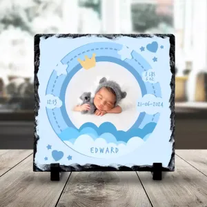 Custom Personalised Birth Announcement Photo Slate