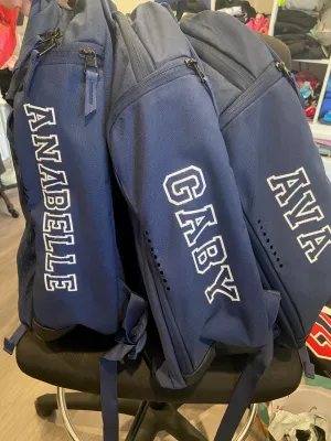 Custom Personalization for Back Pack