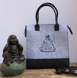 Customized Light and Dark Grey Handbag  Meditation Collection