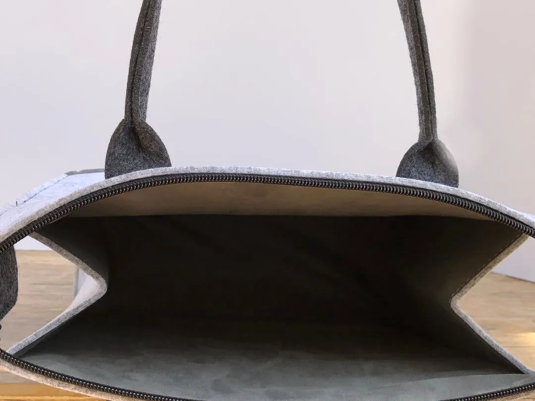 Customized Light and Dark Grey Handbag  Meditation Collection