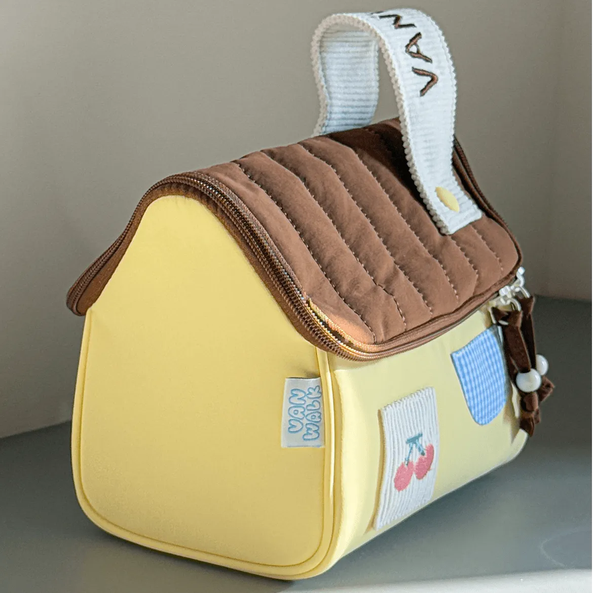 Cute Embroidery House Multi-Layer Makeup Bag Portable Travel Large Capacity Storage Bag