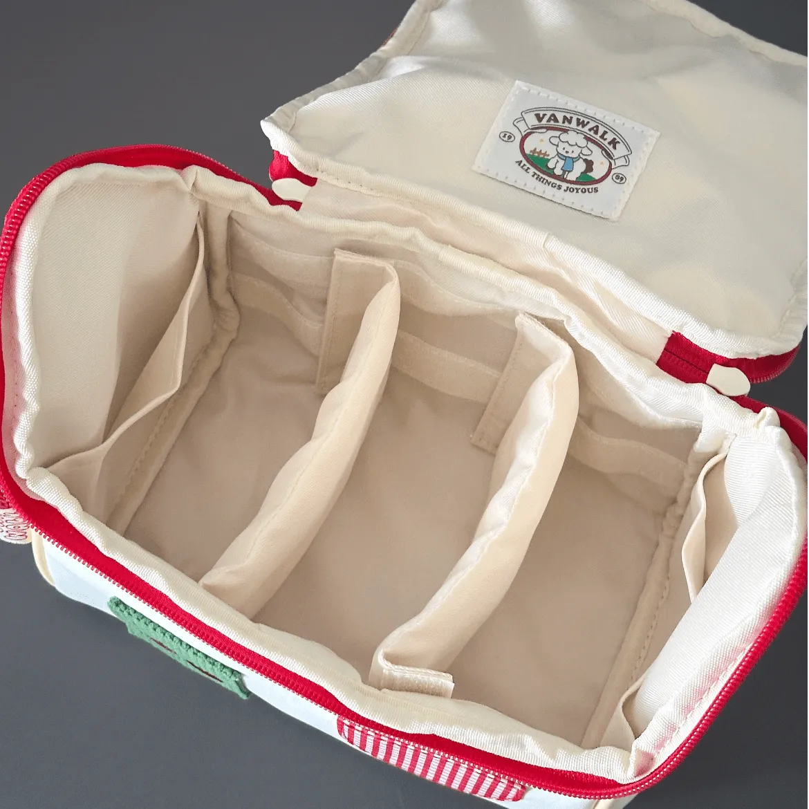 Cute Embroidery House Multi-Layer Makeup Bag Portable Travel Large Capacity Storage Bag