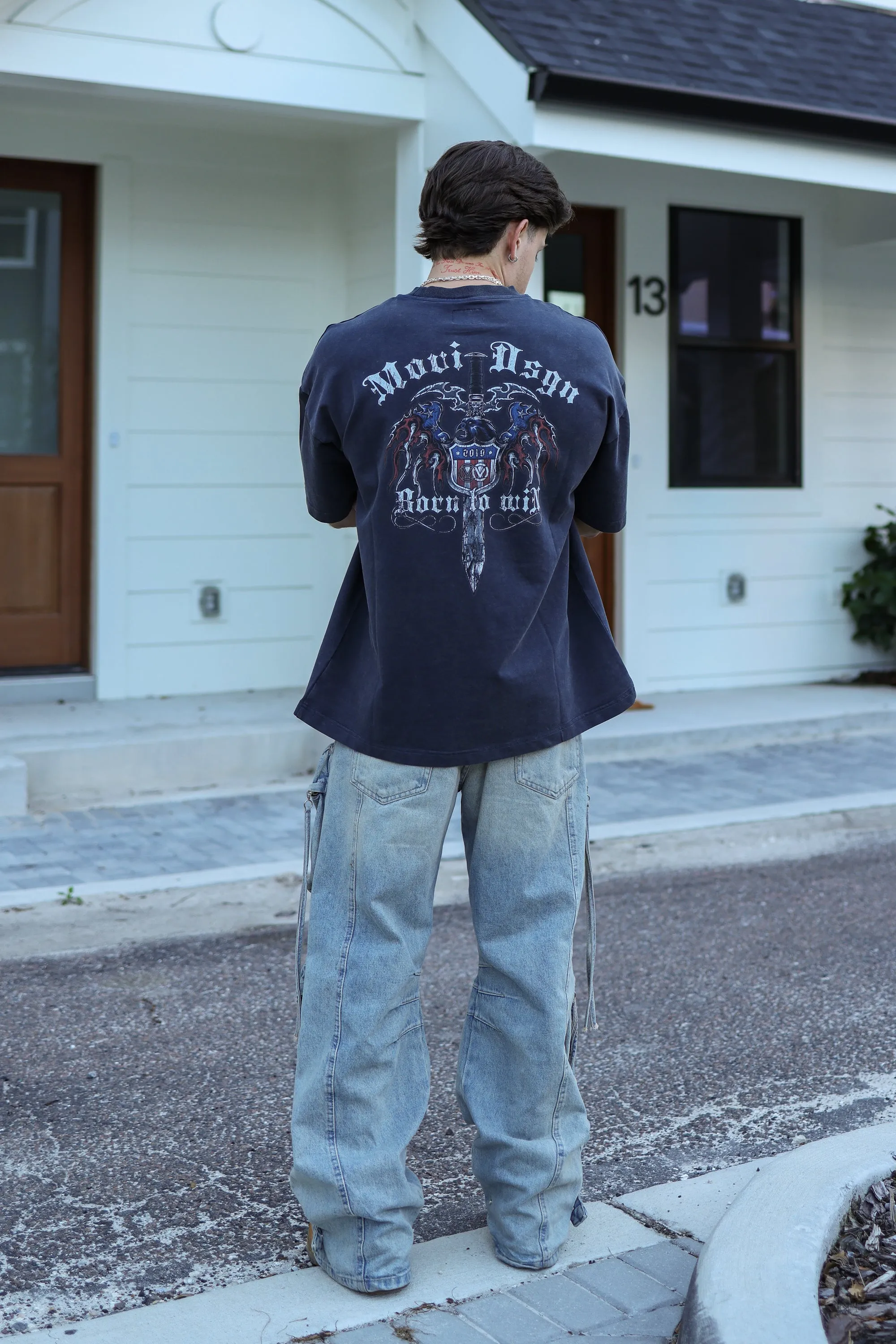 DAGGER T-SHIRT - WASHED NAVY