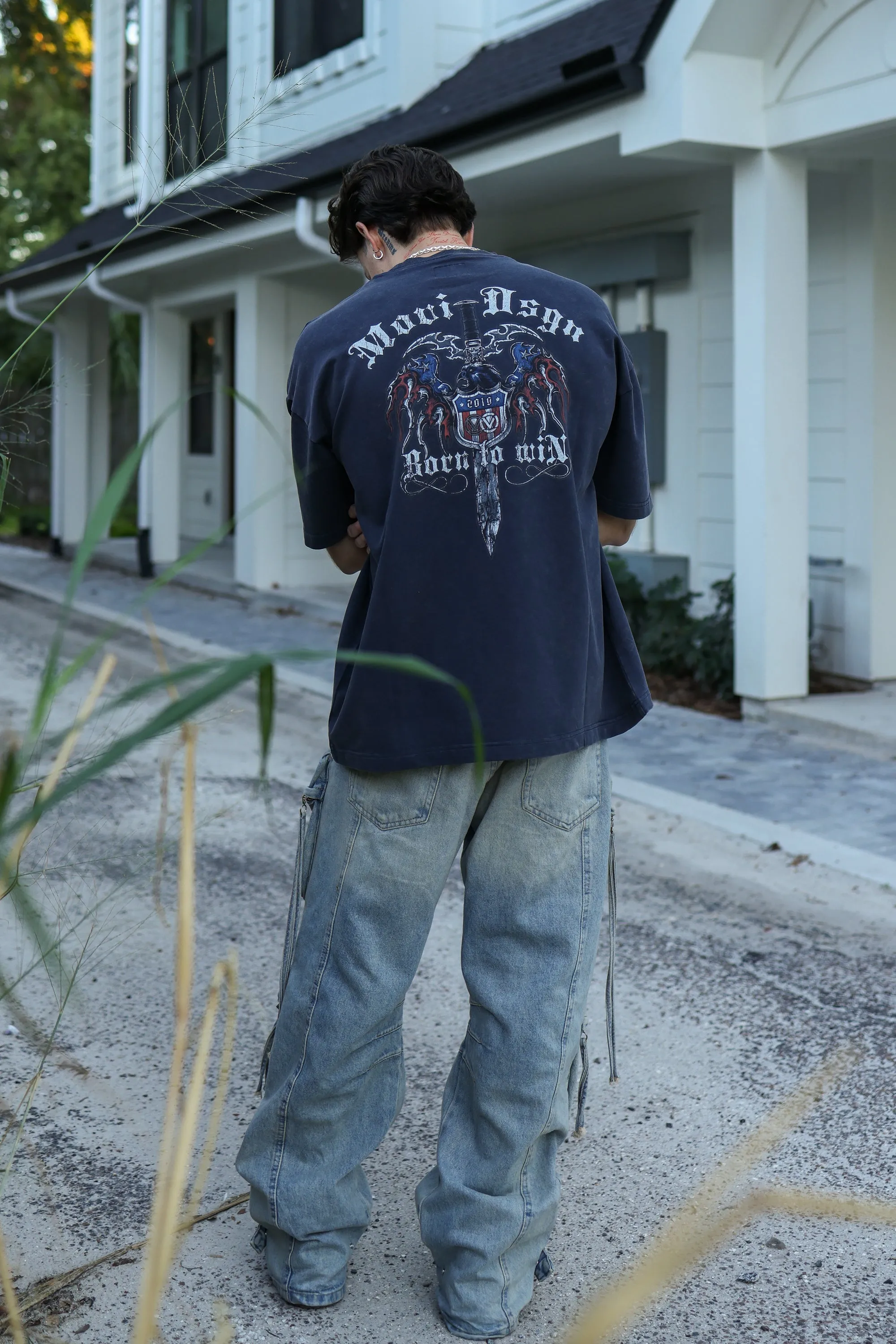 DAGGER T-SHIRT - WASHED NAVY