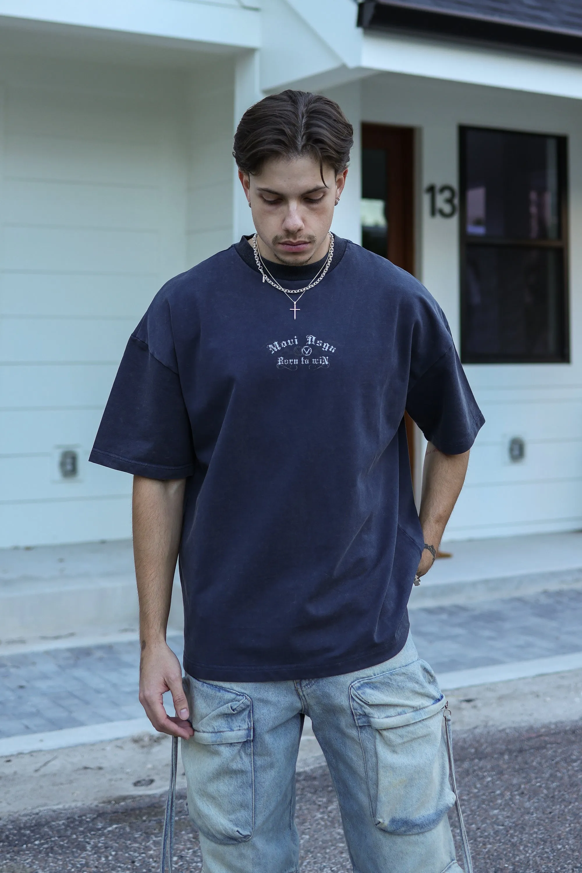 DAGGER T-SHIRT - WASHED NAVY