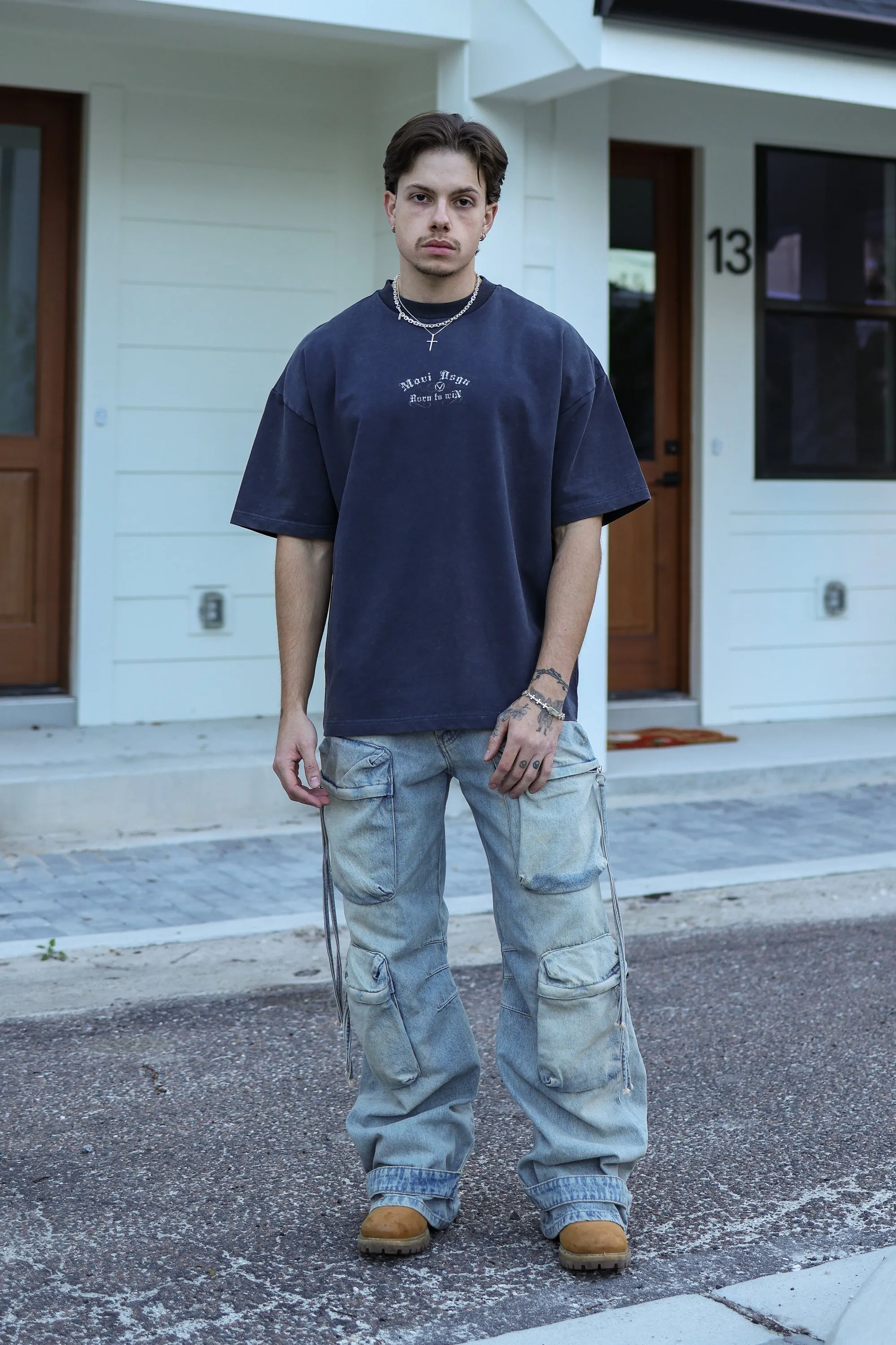 DAGGER T-SHIRT - WASHED NAVY
