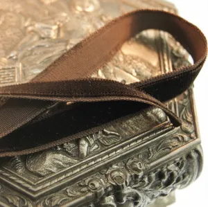 Dark Brown Velvet Ribbon Vintage from France 9mm
