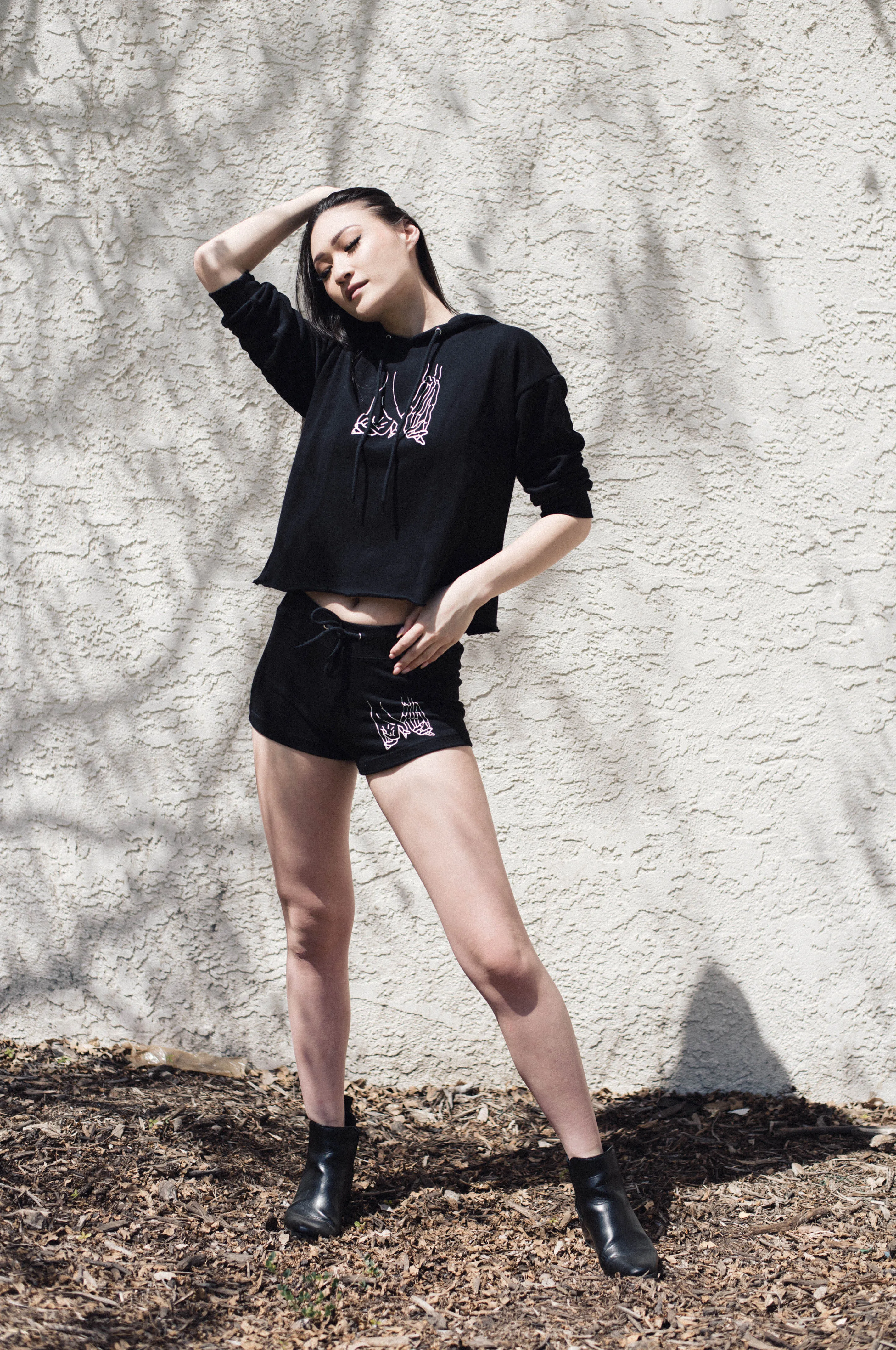 Dark Love Crop Hoodie Sweatshirt