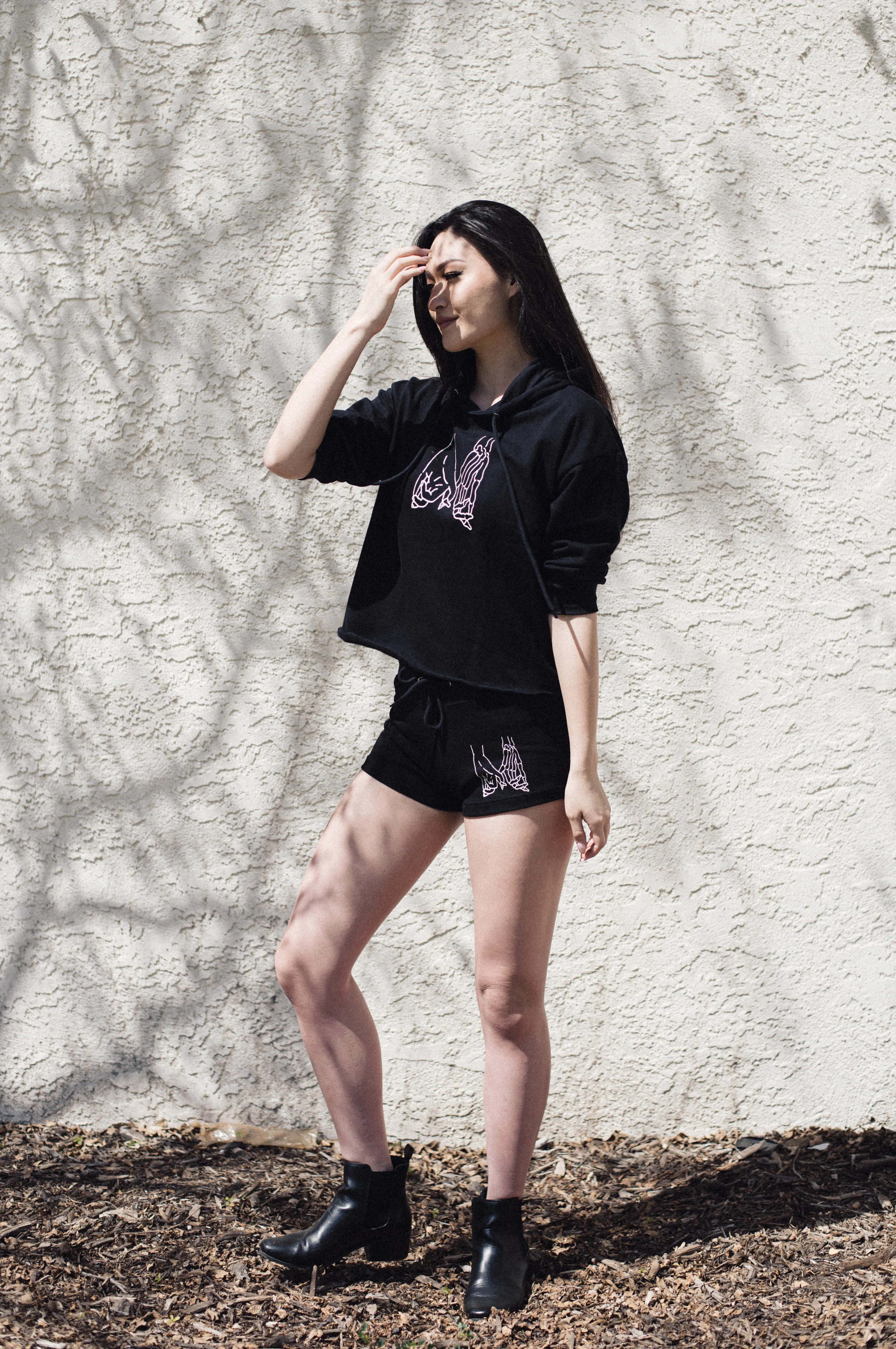 Dark Love Crop Hoodie Sweatshirt
