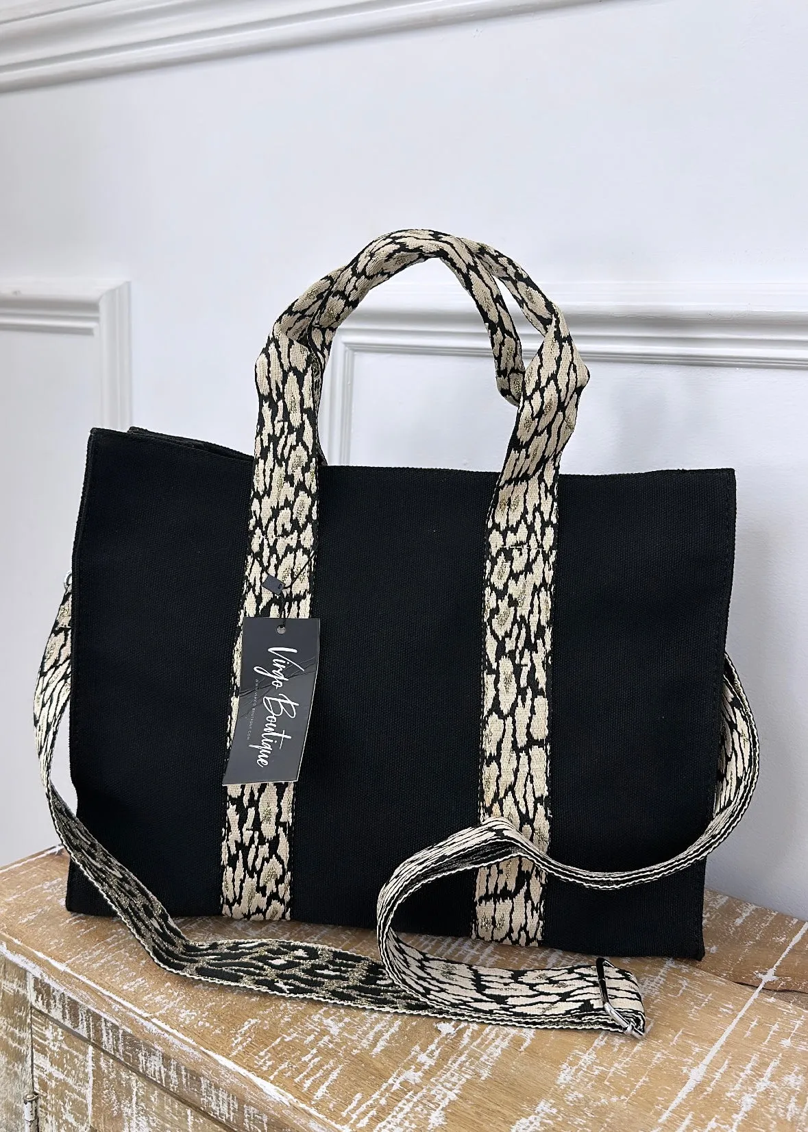 Darla Patterned Square Tote Bag