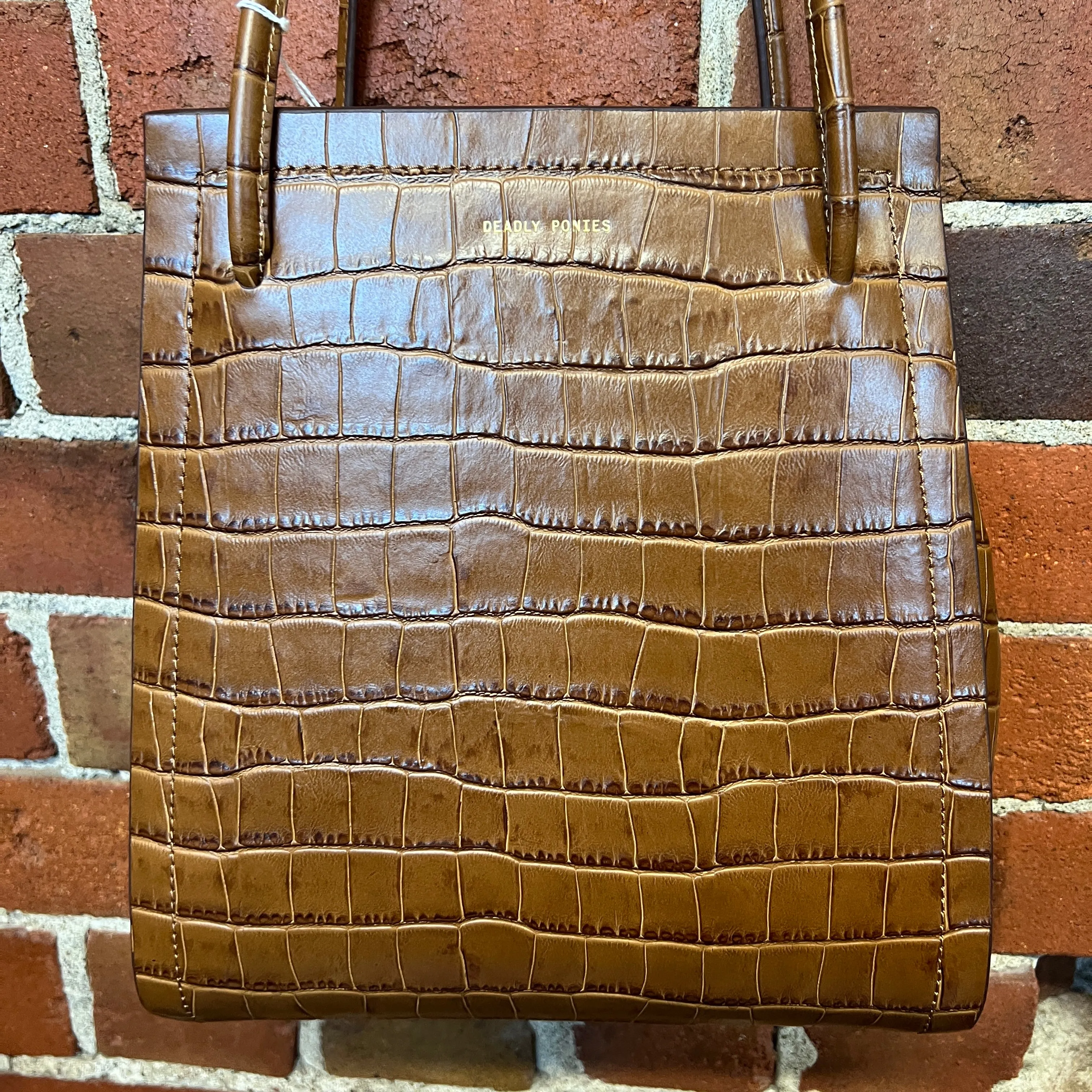 DEADLY PONIES croc leather handbag