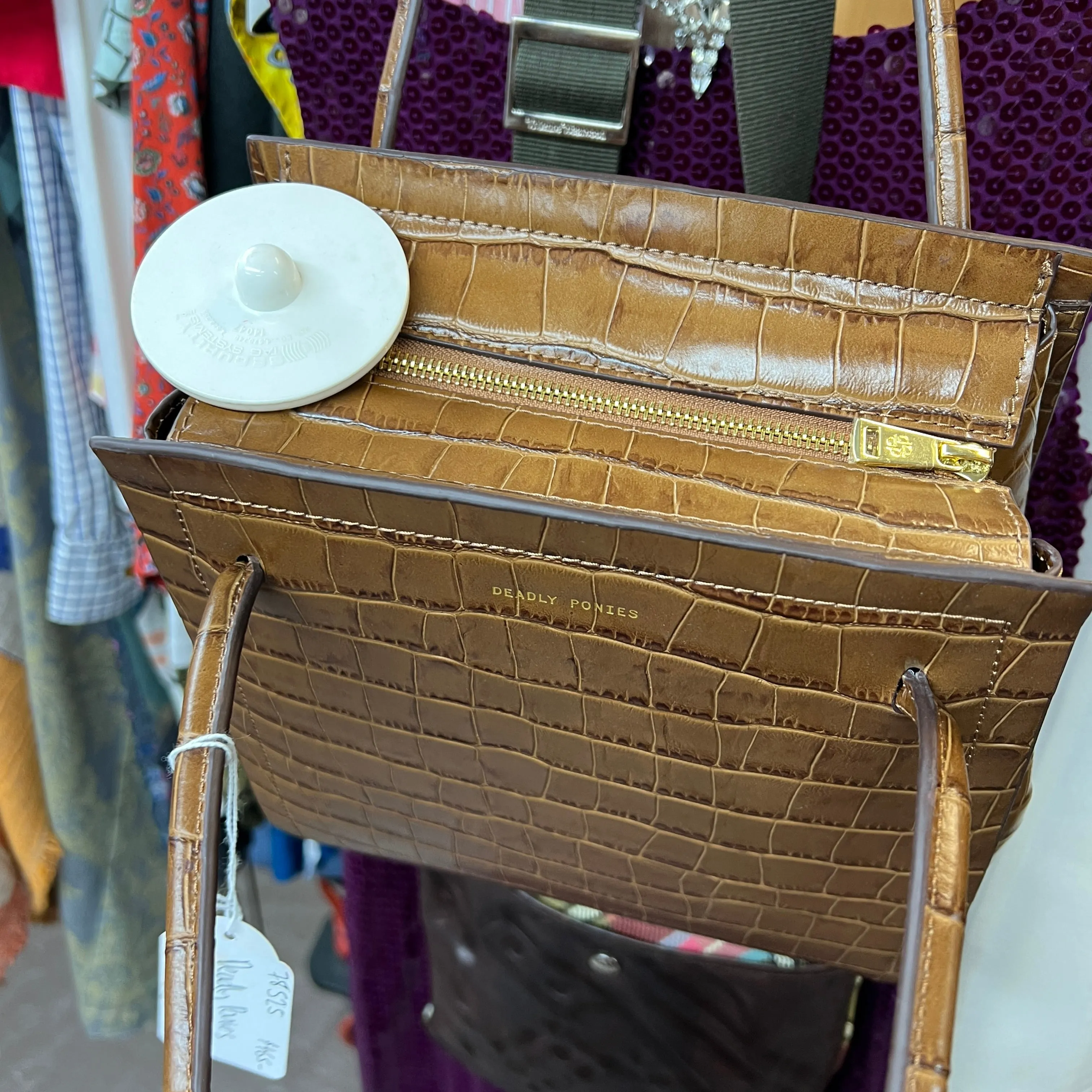 DEADLY PONIES croc leather handbag