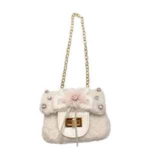 Dear Ellie Bunny Ear Handbag w/Rhinestones - Ivory