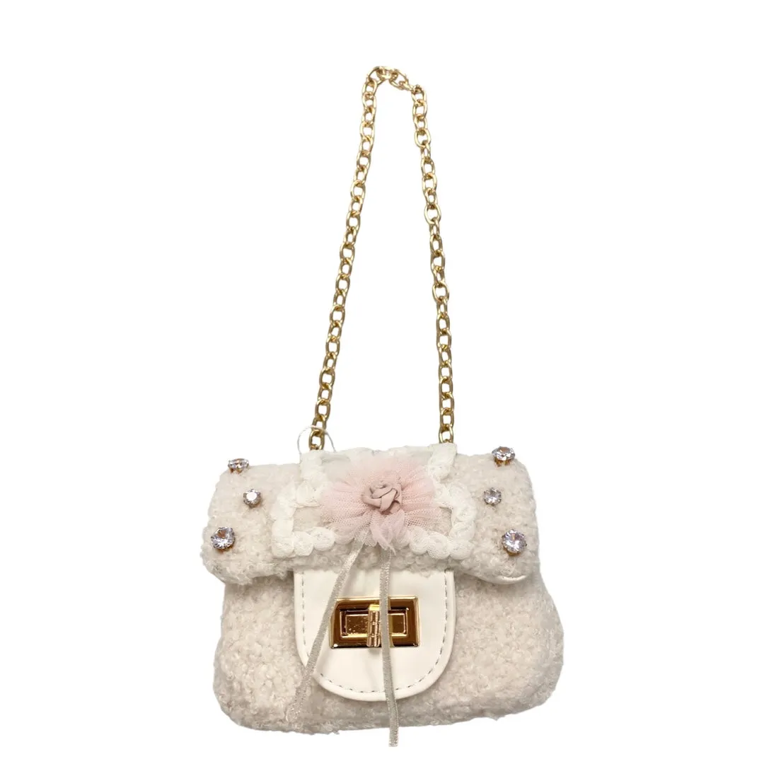 Dear Ellie Bunny Ear Handbag w/Rhinestones - Ivory
