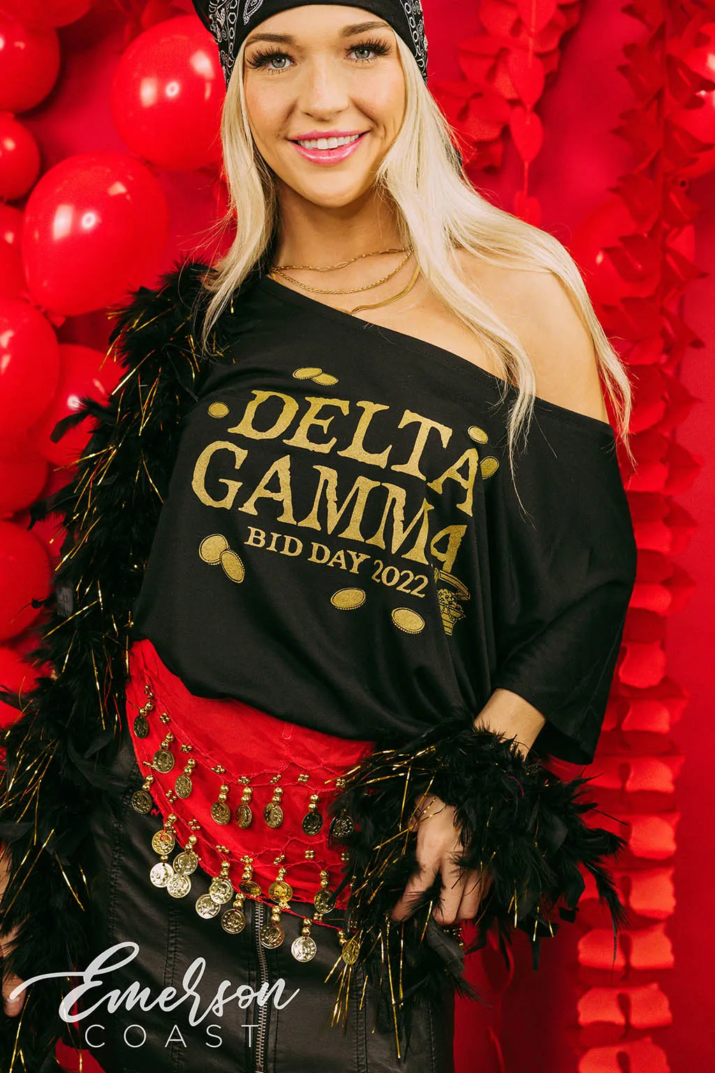 Delta Gamma Bid Day Struck Gold Slouchy Tee