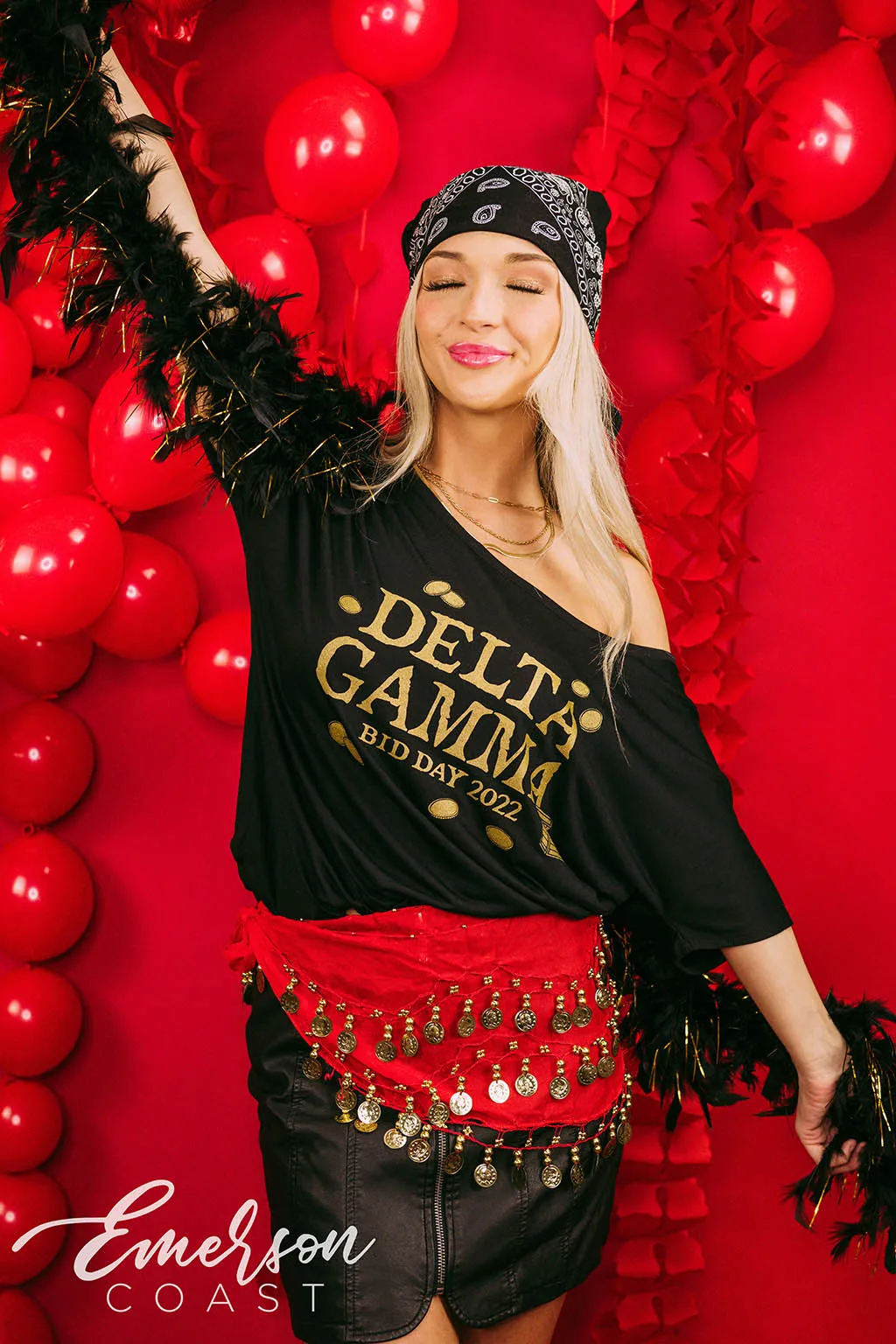 Delta Gamma Bid Day Struck Gold Slouchy Tee