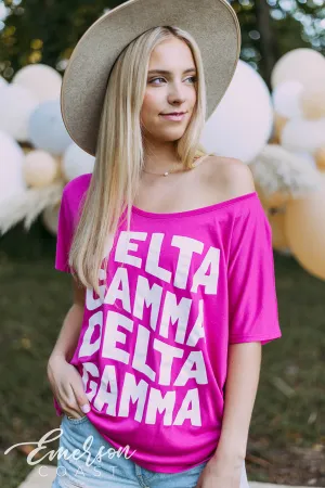 Delta Gamma Pink Slouchy Tee